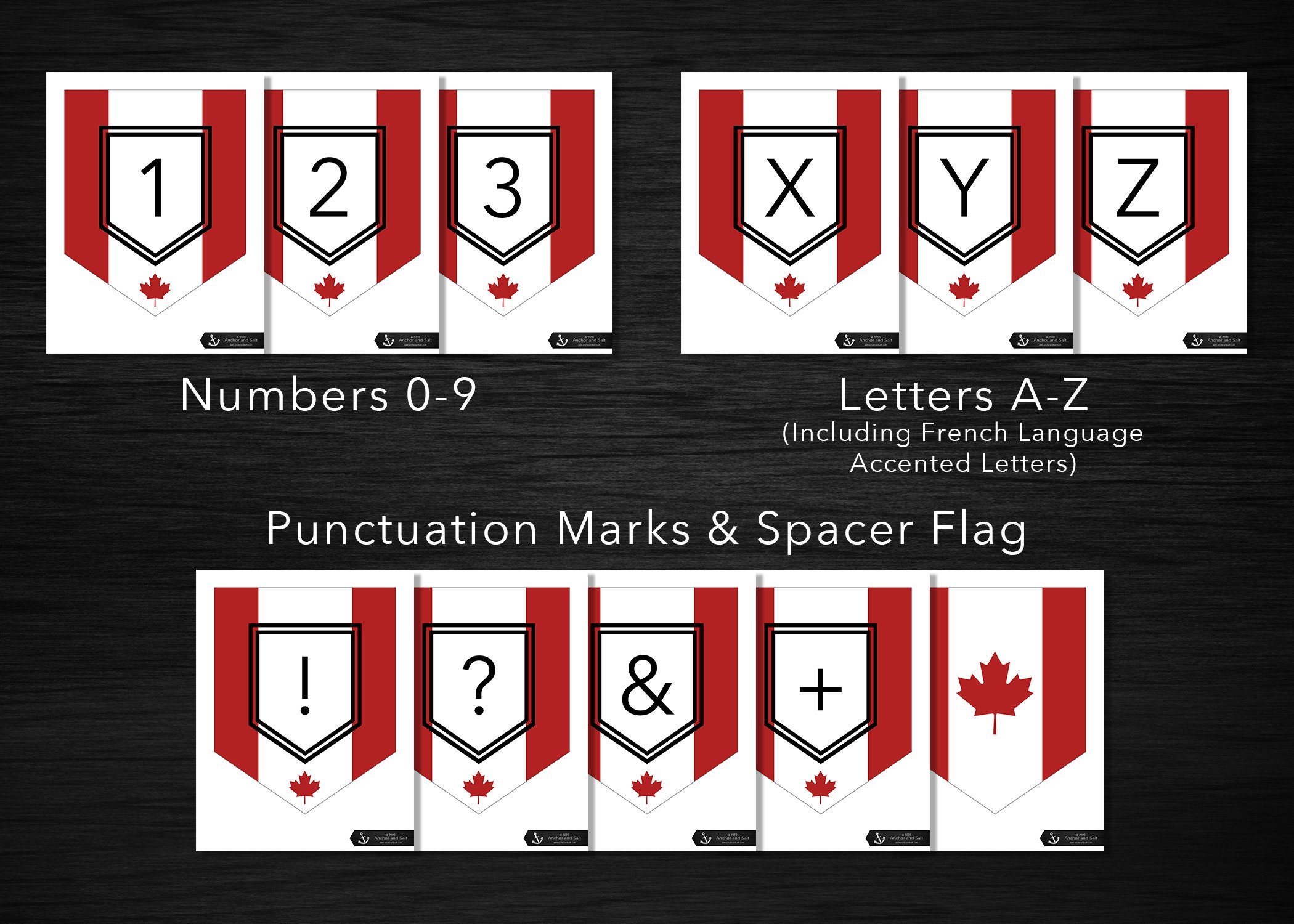 Canadian Flag Banner Set — Maple Leaf, L'unifolié, Canada Day, July 1 ...