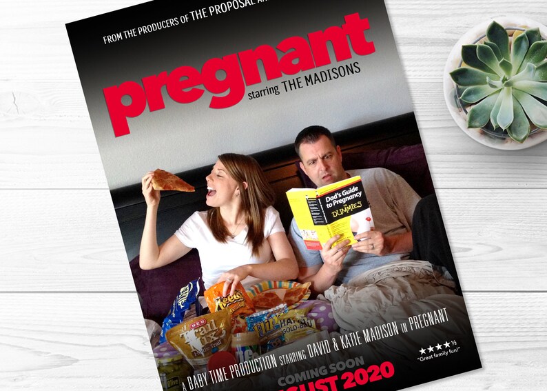Download Pregnancy Announcement Movie Poster Card Photo | Etsy