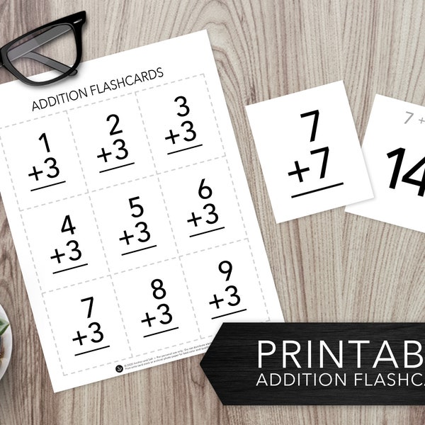 Addition Flashcards -- Math Practice, Math Facts 0-9, Addition Facts, Homework Help, Homeschool, Education, Printable, Instant Download