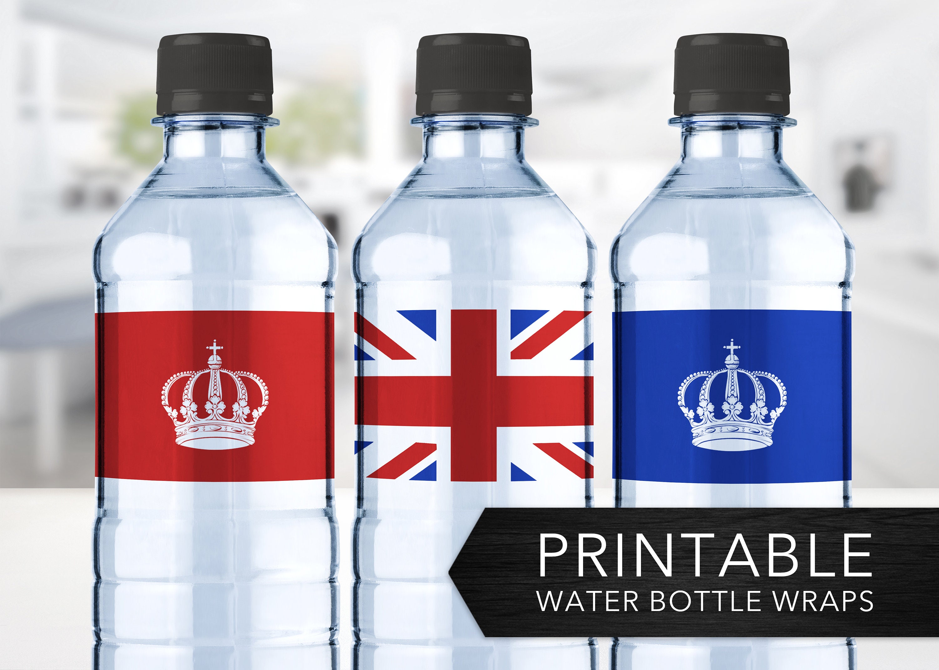 Union Jack Water Bottle Wraps UK British Flag Royal Etsy