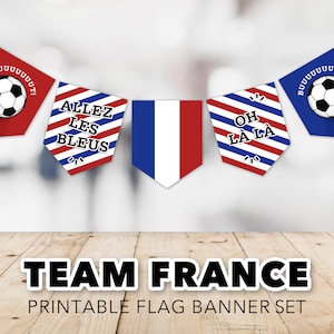 France National Team Banner Set World Cup, Français, Allez Les Bleus, Viewing Party, Soccer, Football Match, Printable, Instant Download image 1