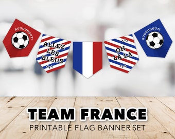 France National Team Banner Set -- World Cup, Français, Allez Les Bleus, Viewing Party, Soccer, Football Match, Printable, Instant Download