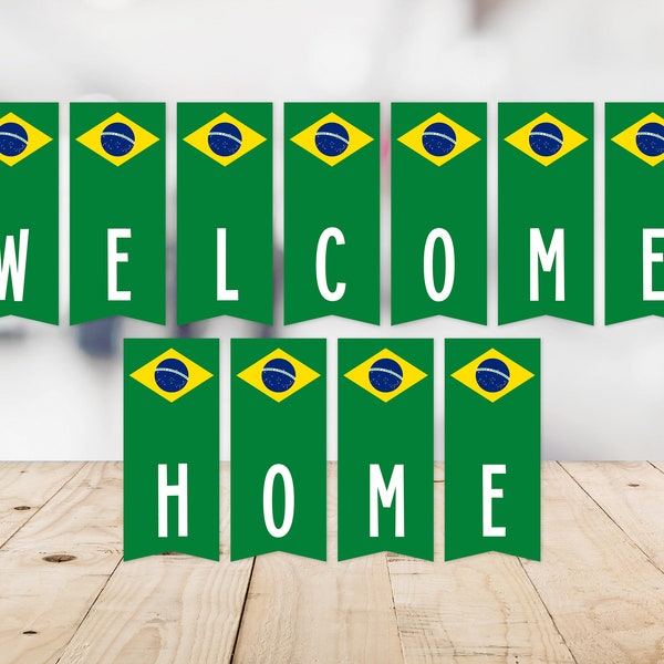 Welcome Home Brazil Flag Banner -- Missionary Banner, LDS, Mission Homecoming, São Paulo, Rio de Janeiro, Printable, Instant Download