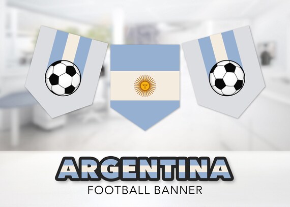 Argentina Football Flag Banner Set Argentinian Flag Etsy