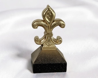 Gold Black Wood Fleur de Lis Statue Bookend - New Orleans Saints Mardi Gras Decor
