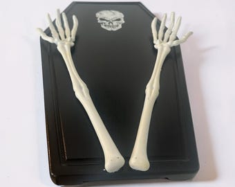 Skeleton Hands Charcuterie Board Hand Painted Gothic Wood Serving Tray Spooky Halloween Decor