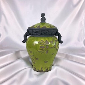 Vintage Ceramic Grecian Urn Vase with Lid Large Decorative Antique Roman Style Large