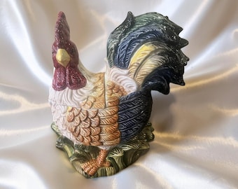 Vintage Rooster Cookie Jar by Jay Imports - Retro Kitchen Storage Container Canister
