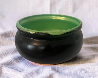 Witch Cauldron Hand Painted Halloween Candy Bowl Upcycled Trick or Treat Dish