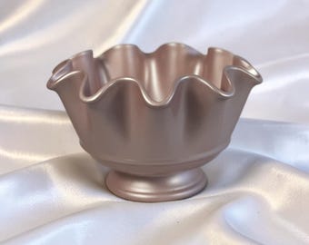 Pearl Pink Ruffled Bowl - Decorative Home Decor Centerpiece