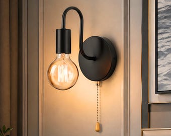 Nordic Wall Lamp | Black Iron Wall Sconce | Vintage Bedside & Hallway Lighting | Modern Hardwired Wall Fixture | Luxurious Wall Lamp