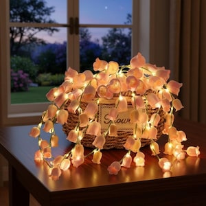 Lily of the Valley String Lights | 5 Pcs LED Flower Fairy Lights 52cm | Hanging Floral Lights | Romantic Decor Lights | Wedding Party Decor