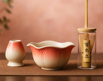 Handmade Ceramic Matcha Tea Set: Japanese Ceremony Gift