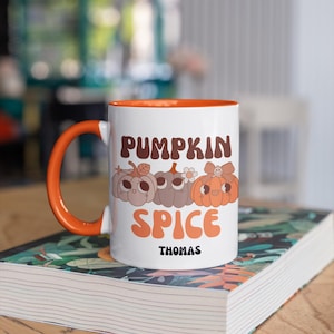 Pumpkin Spice Coffee Mug, Autumn Mug, Halloween Gift, Thanksgiving Decor, Cozy Homeware, Fall Beverage Cup