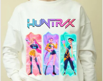 Kpop Huntrix  PNG: Demon Hunters PNG| Neon Glow Pop Girl Clipart (Digital Download)