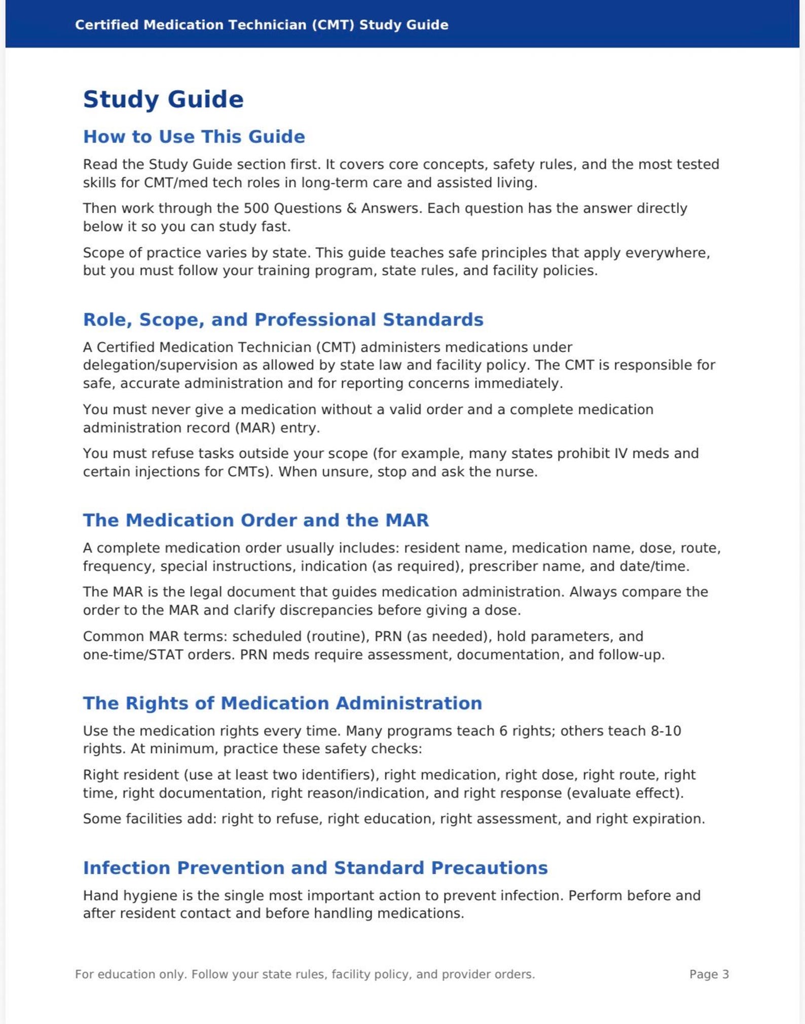 CMT Study Guide | 2026 Edition | 500 Q&A PDF - Etsy