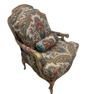 Sillón tapizado grande estilo Luis XV francés, personalizado y vintage, TFT Interiors imagen 13