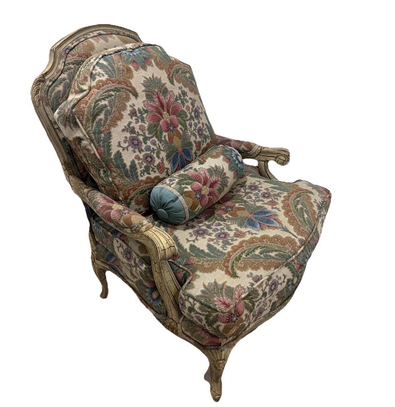 Sillón tapizado grande estilo Luis XV francés, personalizado y vintage, TFT Interiors imagen 13