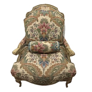 Sillón tapizado grande estilo Luis XV francés, personalizado y vintage, TFT Interiors imagen 1