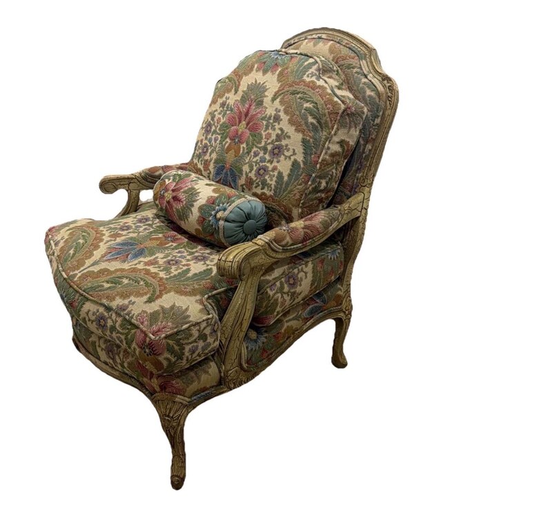 Sillón tapizado grande estilo Luis XV francés, personalizado y vintage, TFT Interiors imagen 3
