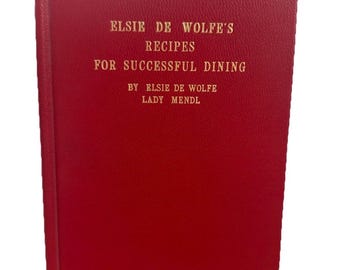 Vintage 1947 ONDERTEKEND hardcover boek 'Recepten voor succesvol dineren' van de iconische ontwerper Elsie De Wolfe