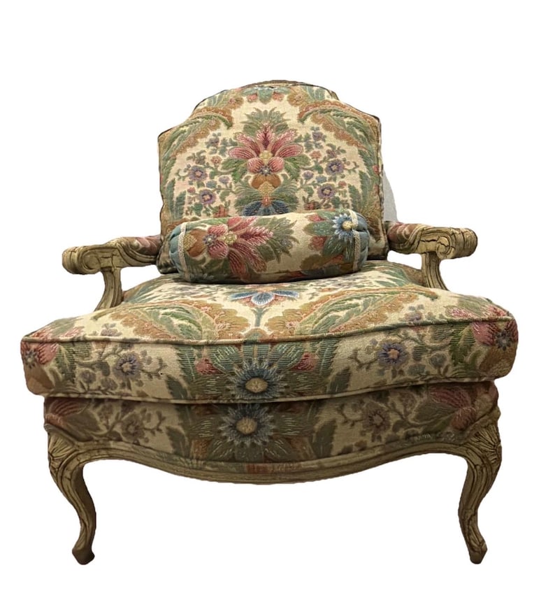 Sillón tapizado grande estilo Luis XV francés, personalizado y vintage, TFT Interiors imagen 4