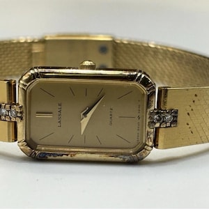 Vintage Lassale Seiko Diamond Watch: Gold Plated Women&#39;s Wristwatch, Original Box