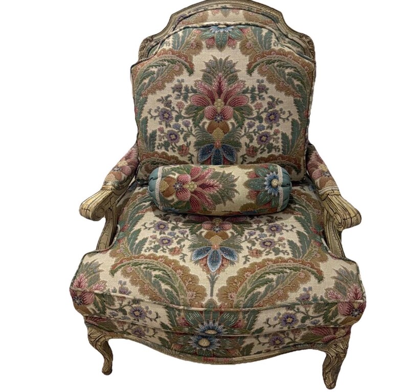 Sillón tapizado grande estilo Luis XV francés, personalizado y vintage, TFT Interiors imagen 10
