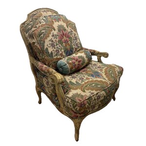 Sillón tapizado grande estilo Luis XV francés, personalizado y vintage, TFT Interiors imagen 2