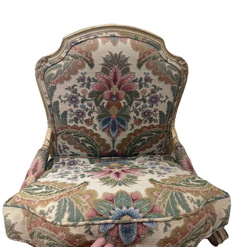 Sillón tapizado grande estilo Luis XV francés, personalizado y vintage, TFT Interiors imagen 9