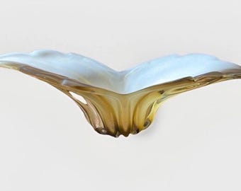 Vintage kom van Barbini-muranoglas, aventurijngoudvlokken