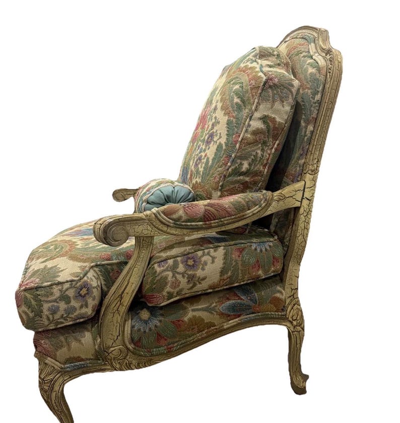 Sillón tapizado grande estilo Luis XV francés, personalizado y vintage, TFT Interiors imagen 6