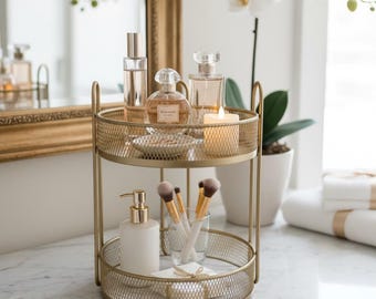 Sleek Double Layer Storage for Cosmetics & Accessories