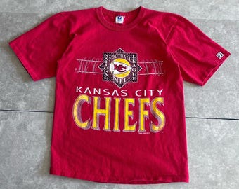 90s Vintage Kansas City Chiefs Logo7 Red T Shirt Size M