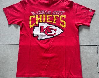 90s Vintage Kansas City Chiefs Starter Red T Shirt Size L