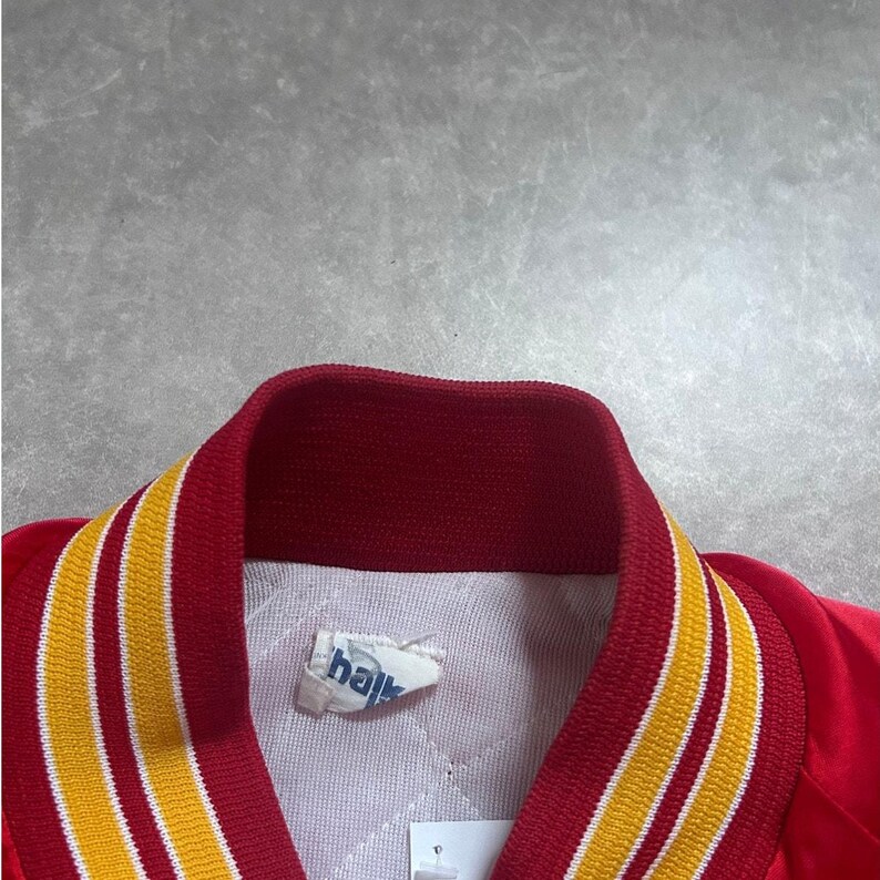 90s Vintage Kansas City Chiefs Red Satin Jacket Size M image 4