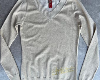 2000s Vintage Apple Bottom Gold Embroidered Sweater Top Size XL