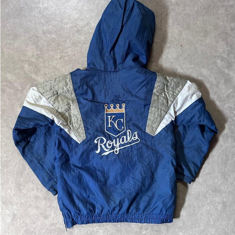90's Vintage Kansas City Royals Starter Blue Puffer Jacket -S image 4