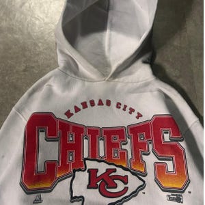 90’s Vintage Kansas City Chiefs White Hoodie -M image 2