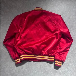 90s Vintage Kansas City Chiefs Red Satin Jacket Size M image 3