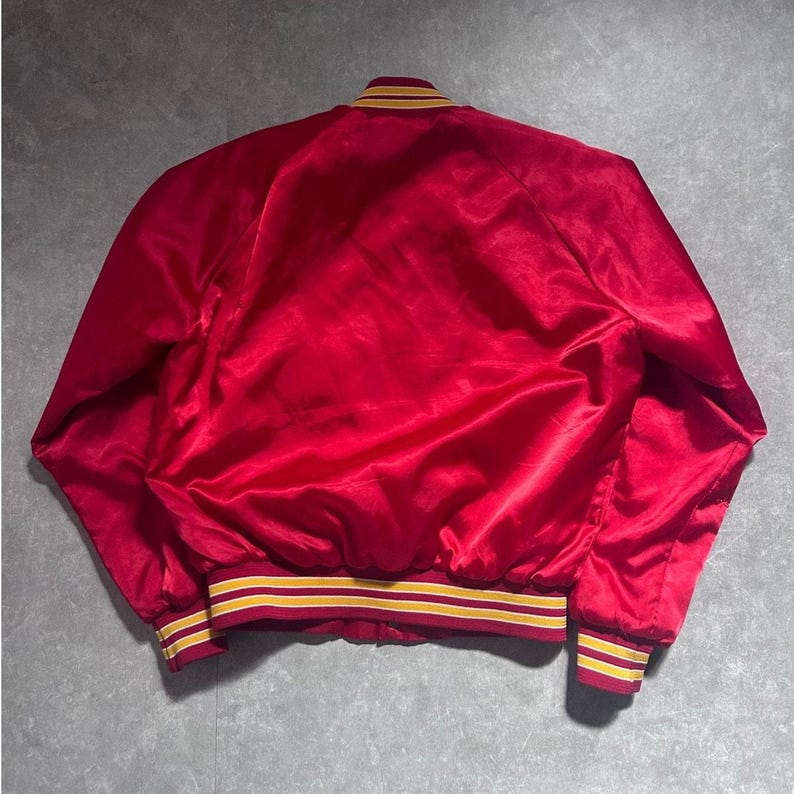 90s Vintage Kansas City Chiefs Red Satin Jacket Size M image 3