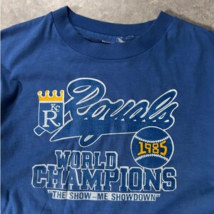 1985 Vintage Kansas City Royals World Series Blue T-Shirt -M afbeelding 2