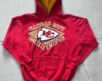 90s Vintage Kansas City Chiefs Red Hoodie Size M