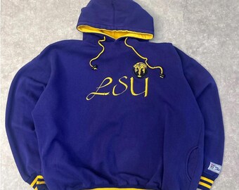 90s Vintage Louisiana State Purple Hoodie Size XL