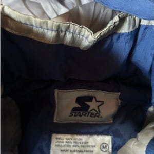 90's Vintage Kansas City Royals Starter Blue Puffer Jacket -S image 3