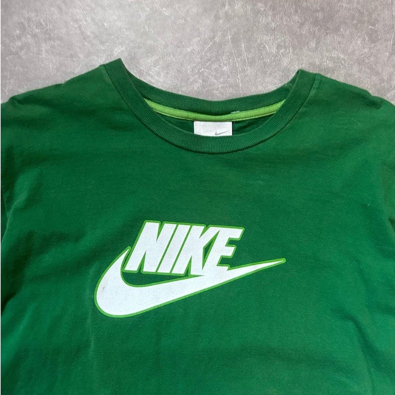 2000s Vintage Nike Green Long Sleeve Shirt Size M image 2