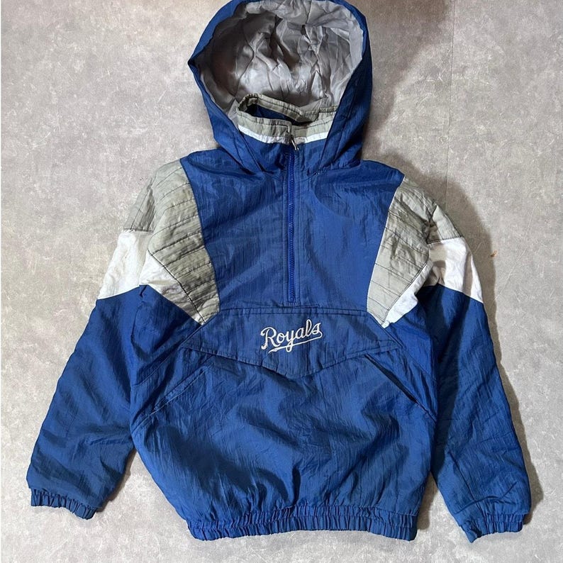 90's Vintage Kansas City Royals Starter Blue Puffer Jacket -S image 1