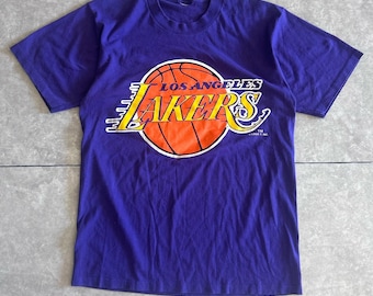 90s Vintage Los Angeles Lakers Purple T Shirt Size M