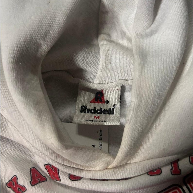 90’s Vintage Kansas City Chiefs White Hoodie -M image 4