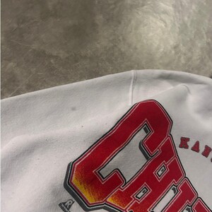 90’s Vintage Kansas City Chiefs White Hoodie -M image 3